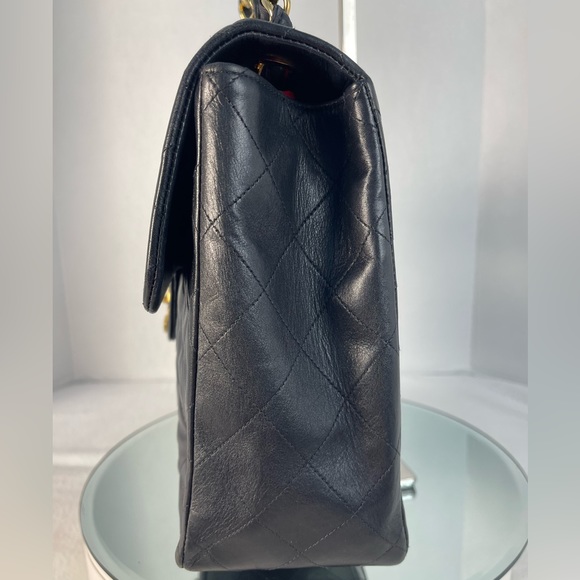 CHANEL MAXI JUMBO 34 Classic Flap Bag Quilted Lambskin BLK - Picture 8 of 17